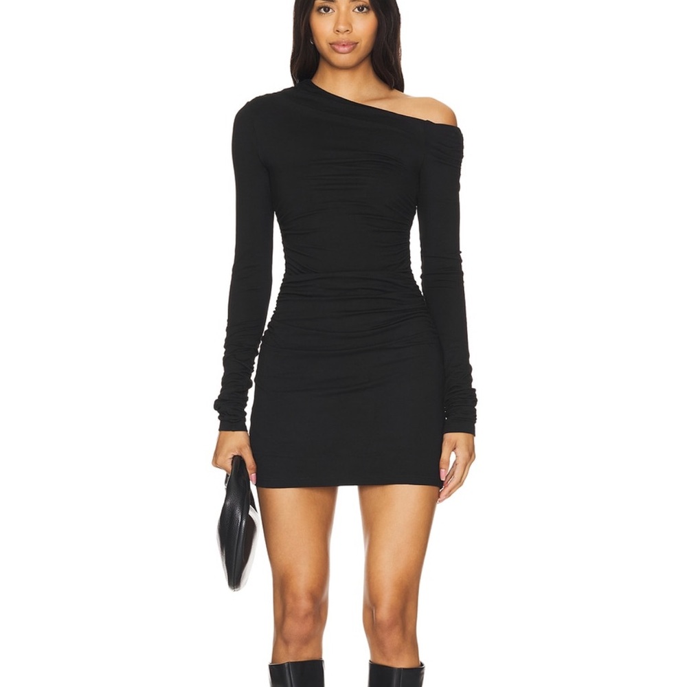 Superdown Black One-Shoulder Mini Dress